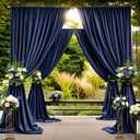 10 ft x 8 ft Wrinkle Free Navy Blue Backdrop Curtain for Parties, Polyester Photo Backdrop Drapes, Thick Background 2 Panels 5ft x 8ft for Baby Shower Wedding Birthday Party Backdrop Stand