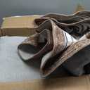 Lessymo 8 x 10 Area Rugs for Living Room- Machine Washable Area Rugs Boho Faux Wool Low Pile Area Rug for Bedroom, Floral Medallion Vintage Rugs with Non-Slip Rubber, Kid & Pet Friendly, Brown Beige