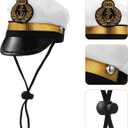 BESPORTBLE Small Dog Captain Hat for Dog: Sailor Hat Captain Costume - Marine Admiral for Puppies and Cats s for Adventures and Halloween Carnival Pet Festival