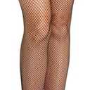 Dreamgirl womens Fishnet Thigh High Stockings With Silicone Lace Top and Back Seam 5 Pack/ One size