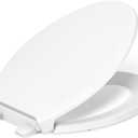 KOHLER 4733-RL-0 Glenbury ReadyLatch Quiet Close Elongated Toilet Seat, Soft Close Toilet Seats, White