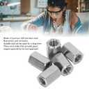 Pack of 5 M12 x 1.75-Pitch 30mm Length Metric Hex Coupling Nut 304 Stainless Steel Fully Threaded