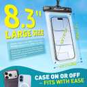 Hiearcool Waterproof Phone Pouch, Waterproof Phone Case with Crossbody Lanyard Compatible for iPhone 17 16 15 14 13 Pro Max Up to 8.3", Cellphone Dry Bag Travel Essentials for Beach -Clear-2Pack