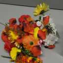 Yunlly 100 Pcs Artificial Flowers Fake Silk Roses Long Stem Rose Bouquet Wedding Party Home Decor for DIY Baby Shower Centerpieces Tables Home Decorations (Red, Orange, Yellow)