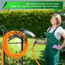 Garden Hose Holder, Heavy Duty Metal Water Hose Holder with 4 Spikes Outdoor Freestanding Hose Hanger Detachable Sturdy Hose Stand Holds 150-feet Hose, Garden Hose Storage Rack for Outside Yard Lawn