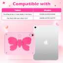 VOFUOE for iPad A16 Case 11th Generation 2025 11 Inch, for iPad 10th Generation Case 2022 10.9 Inch for Kids Girls with Sweet Bow Stand Shoulder Strap Pencil Holder Hard Cover-Pink &Hot Pink Bow