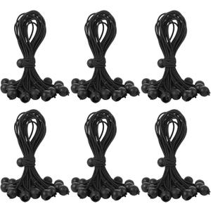 8 Inch Tarp Bungee Balls Ties,100 PCS Ball Bungee Cords Heavy Duty Canopy Tie Downs for Camping, Shelter,Cargo,Projector Screen,Tent Poles with UV Resistant (Black)