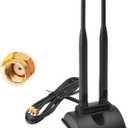 Eightwood WiFi Antenna with RP-SMA Male Connector, 2.4GHz 5GHz Dual Band Antenna Magnetic Base for PC Desktop Computer PCIe Bluetooth Card WiFi Router