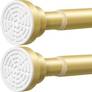 AIZESI Gold Tension Curtain Rod 30-63Inch, 2PCS Spring Tension Rod No Drilling, Non-Slip, Adjustable, Tension Rod For Windows, Doorway, Bedroom