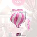 3 Pieces Hanging Hot Air Balloon Paper Lanterns 12 inch Paper Lanterns Set Decoration Ball Lamps for Wedding, Birthday, Anniversary, Christmas (Pink)