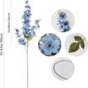 6PCS Delphinium Artificial Flower Lifelike Silk Larkspur Flowers Plant 35.43" Long Stem Blossoms Fake Flowers for Tall Vase Floral Arrangements Home Table Wedding Decor(Dusty Blue)