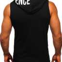 FLYFIREFLY Men's 2 Pack Workout Hooded Tank Tops Bodybuilding Athletic Sleeveless Muscle Cut Off T Shirt Gym Hoodies (Black, XL)