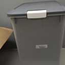 Amazon Basics Airtight Dog Food Storage Container with Scoop and Wheels, 69 QT, Gray