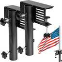 Universal Truck Bed Flag Pole Mount,No Drilling Flag Holder Fits Up to 1.3 Inch Diameter Flagpole (Black 2Pcs)
