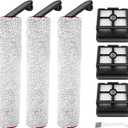 (7pcs) HEPA Filters & Replacement Brush Rollers Compatible For Dreame H12 Pro/ H12 Dual Wet Dry Vacuum Cleaner, Replacement Parts Accessories Kit Inclue 3 Vacuum Filter, 3 Roller Brush