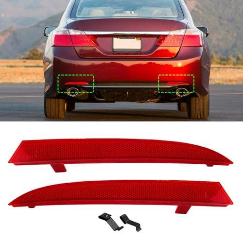 Abodvu Compatible with Honda Accord Sedan Rear Bumper Reflectors 2013-2015,Left Driver & Right Passenger Side Rear Bumper Red Marker Trims,Back Reflector W/O Bulbs Replace for 9th Gen Accord(1Pair)