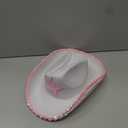 Rhode Island Novelty White Felt Cowgirl Hat with Pink Star