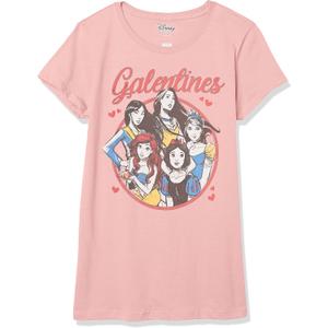 Disney Girl's Galentines T-Shirt (X-Large, Pink)