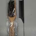 SWEET VIEW Boar Bristle Slick Back Hair Brush for Smooth Flyaways, Frizz, Sleek Ponytail, Buns and Edge Baby Hair, Teasing | Gel Comb Styling Accessories for Girls, Kids and Women (Wood Color)