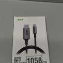 acer USB C to DisplayPort Cable 6.6 FT (4K@60HZ 2K@165Hz), Type-C to DisplayPort Cord (Sturdy Aluminum, Plug & Play) Thunderbolt 3/4/5 Compatible with MacBook Pro/Air, iPhone 16 Pro/Max, XPS, Surface