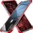 MATEPROX iPhone Xs Case iPhone X Case Clear Hybrid TPU Hard Cover with Thin Shockproof Bumper Protective Case for iPhone Xs/X 5.8'' (Red)