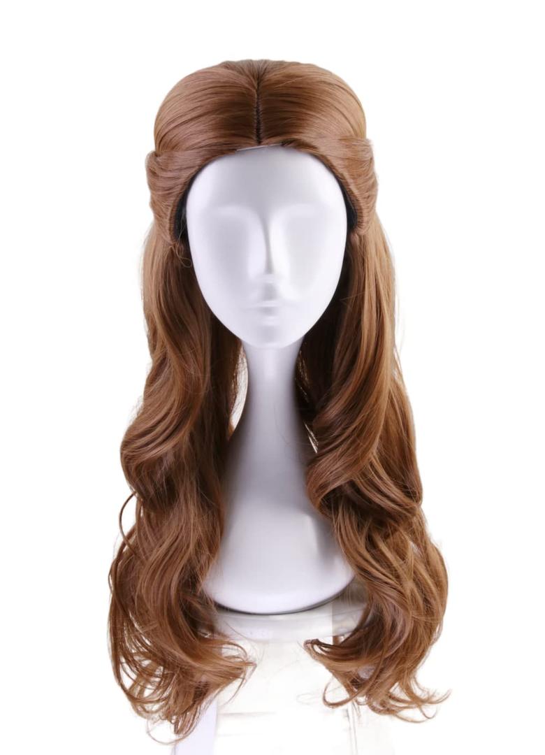 Long Brown Wavy Princess Wigs for Women Cosplay Hair Halloween Costume Party Synthetic Wigs (20001)