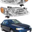munirater Headlight Assembly Replacement for 1998-2000 Corolla with Front Signal Lights 8115002050 8111002060 TO2502121 TO2503121