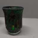 Healifty Green Mosaic Glass Candle Holder for Table Centerpiece, Vintage Stained Tealight Candlestick Lamp, Romantic Votive Home Farmhouse Decor