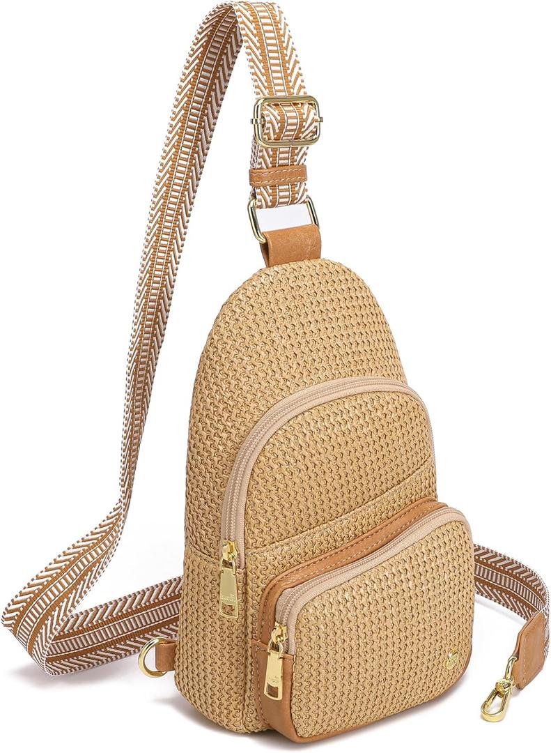 Haytijoe Summer Straw Purse Small Sling Bag RFID Blocking Crossbody Bags for Women Beach Raffia Bags Fanny Packs (Large, Khaki Large) Haytijoe Summer Straw Purse Small Sling Bag RFID Blocking Crossbody Bags for Women Beach Raffia Bags Fanny Packs (Large, Khaki Large)