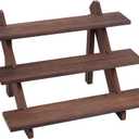 NBEADS 3-Tier Retail Earring Display Riser, Coffee Colour Earring Ring Holder Detachable Wood Retail Jewelry Card Display Stand with Groove for Crafts Jewelry Storage Display, 15.3x12.28x10.12 (3-Tier Coffee Color)