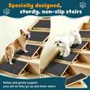 4-Pack Small Dog Ramp for Stairs, Adjustable Gentle Low-Angle Wooden Pet Stair Wedges, Non-Slip Carpet Surface, No Assembly Portable Sturdy Pet Steps for Small Dogs, Senior, Injured, Short-Legged