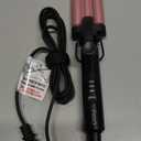 Farery Mini 3 Barrel Hair Waver - Portable Beach Wave Curling Iron for Short Hair, 1/2 Inch Ceramic Crimper with 3 Temp Settings & 30s Fast Heating, Dual Voltage Travel Hair Waver for Women, Pink