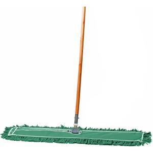 36 Inch Green Commercial Dust Mop & Floor Sweeper  Wood Handle Floor Mop for Tile, Hardwood & Concrete