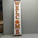 Glitzhome Outdoor Welcome Porch Sign for Front Door Fall Harvest Wooden Standing or Hanging Decor, 42" H, Multicolor