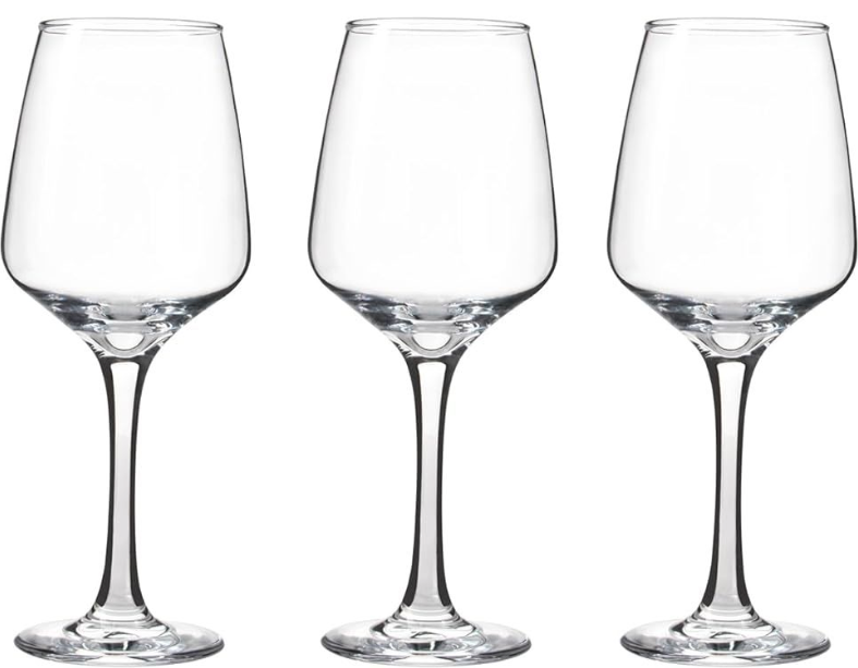 YANGNAY Stem Glasses Set of 3, 12 Oz Classic Glass with Stem, Perfect for Home, Restaurant Use, Dishwasher Safe