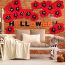 24 Set Halloween Decoration 6-12 Inch Large Poppy Flowers with Horror Props Artificial Crepe Paper Flowers Scary Props for Halloween Indoor Outdoor Wall Table Parties Backdrop Decor(Red)