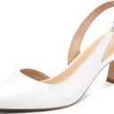 Mysoft Women's Pumps Slingback Kitten Heels Pointed Toe Sexy Wedding Party Dress Pump Shoes, Size: 8.5