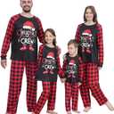Family Matching Christmas Pajamas Set, Cute Elk Sleepwear for Boys Girls Dad Mum (Black, L)