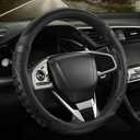 14 inch Steering Wheel Cover Great Grip with 3D Honeycomb Hole, Anti-Slip Sporty Design, Small 13.5-14 inch(All Black)