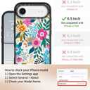 for iPhone 17 Air Case - [6.6 ft Military-Grade Drop Protection] [Anti-Peel Technology] Clear Black TPU Bumper Case with Cute Design (Colorful Blooming)