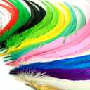 THARAHT 50PCS Rooster Coque Tail Feathers Bulk Natural 12-14Inch 30-35cm for Crafting Wedding Gras Masquerade Party Performances DIY Decoration Rooster Tail Feather,Silver