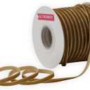 Nylon Khaki Velvet Ribbon Single Faced,1/4 Inch X 50 Yards Spool