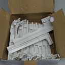 6 x 6 Inches Vinyl Post Sleeve Adjustable Vinyl Post Skirt White Base Porch Column Wraps for 3 to 6.5 Inch Wood Stair Rails(White,4 Pack)