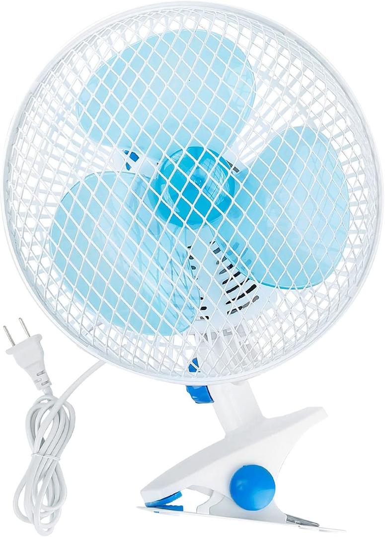 8-Inch Clip on Fan, 2 Speed Convertible Desk Fan with Strong Clamp, Tilting and Shaking with Strong Airflow, Quite, Powerful Clip Fa n on Bed and Desk for Home Office Dorm with 3.94FT Cable Cord, 13.4x8.6x7.8 in