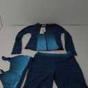 GRACE KARIN Women's 3 Piece Rash Guard Built-in Bra Long Sleeve UV Sun Protection Swimsuit Zip up Swim Top Shirt Modest (Small, Gradient Blue Green)