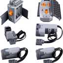 6-in-1 Power Functions Motors Kit, Compatible with Well-Known Brand Technology Parts, Contains 2*M/servo Motor AA Battery Box 2.4G Remote Control Receiver, Perfect Christmas & Birthday Gifts for boy