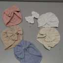 6 PCS Stretchy Baby Turban Hats, Baby Hat with Bows for Girls, Baby Boys Caps, Toddler, Newborn, Infant Hat Unisex (2)