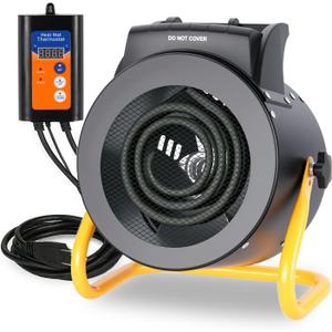 LHUKSGF Greenhouse Heater with Digital Thermostat, 1500W Electric Outdoor Heater, Overheat Protection, Fast Heating, Waterproof for Grow Tent, Green House, Patio, Black