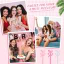 2Pack 12 Pcs Coquette Bow Drink Stirrers Acrylic White Pink Cocktail Stick Bow Stirrer Swizzle Sticks Stirrer for Coquette Party Bachelorette Party Supplies for Girls Bridal Wedding Decorations