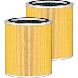 Core 400S H13 True HEPA Replacement Filter Compatible with LEVOIT Core 400S Smart WiFi Air Cleaner Purifier, Core 400S-RF-PA (LRF-C401-YUS), 3-in-1 True HEPA Activated Carbon Pre-Filter 2 Pack, Yellow